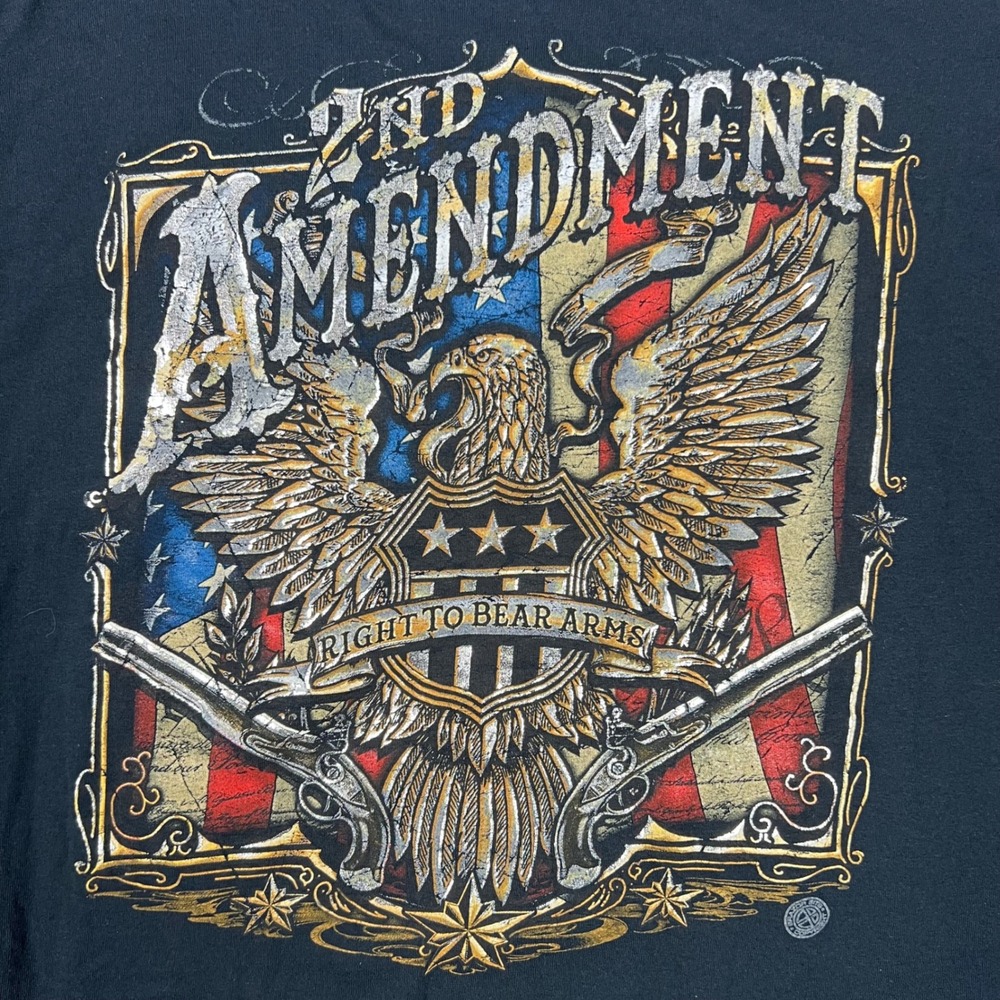 Buck Wear 2nd Amendment T Shirt Mens L Black Right To Bear Arms Eagle Graphic